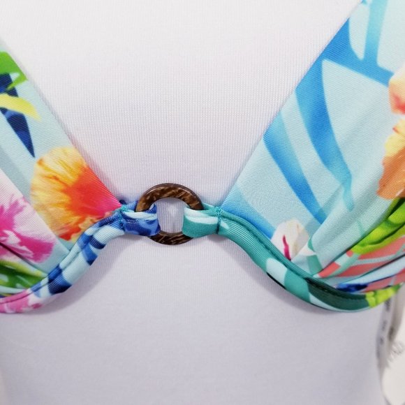 Kechika Push-up Floral Bikini Top w/UW -Sz 8 - NWT - Picture 4 of 12